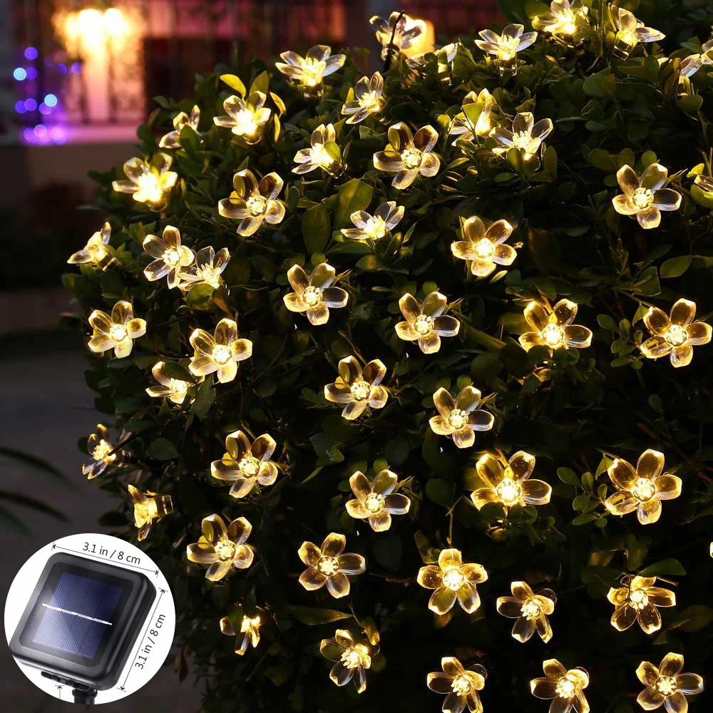 

50 Led Solar Garden light LED String light Flower Outdoor Fairy Light Waterproof Garland for Street Lawn Patio Decoration Lamp
