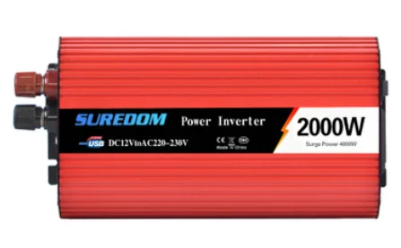 Двойной USB 2000 Вт DC 12 В/24 В к AC 120 В/220 В автомобильный инвертор зарядное устройство конвертер адаптер с солнечной панелью