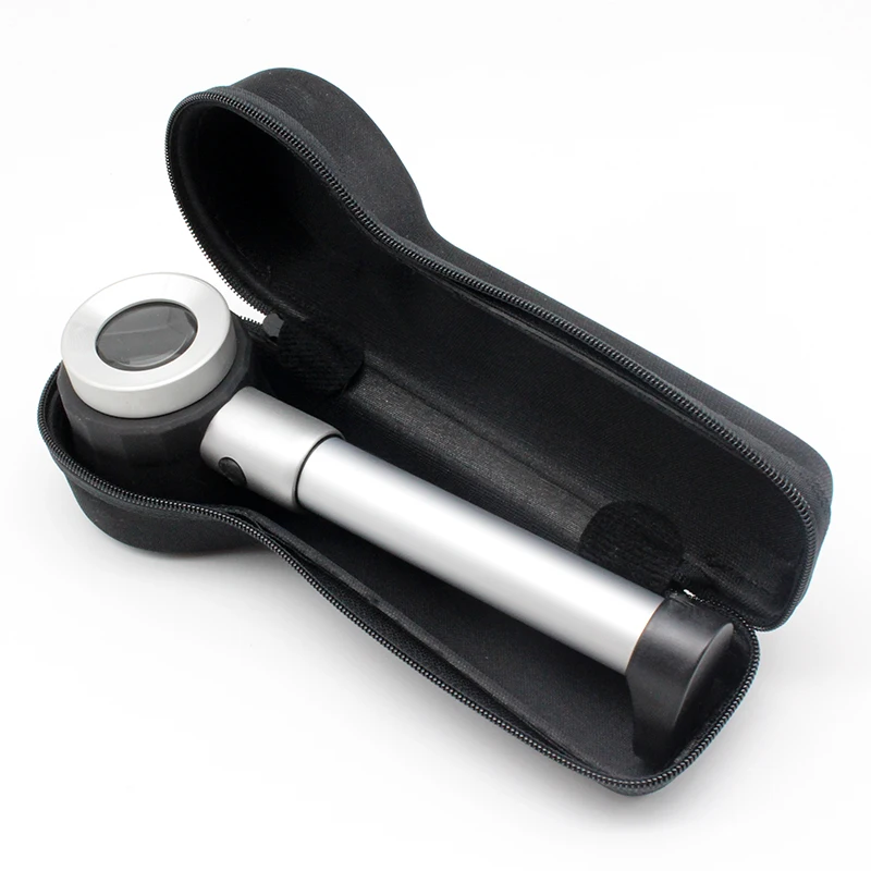 10X Handheld Magnifier LED Illuminated Magnifying Glass Magnifier with Measuring Scale Double Lens for Check Circuit Board Stamp