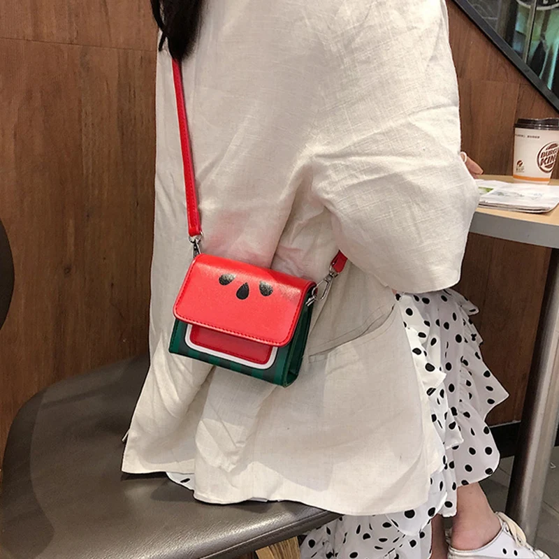 Маленькая модная сумка-мессенджер с арбузом, милая маленькая сумка, широкая сумка на плечо
