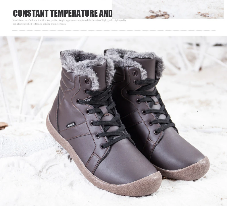 FLARUT зимняя обувь; уличные спортивные зимние ботинки; теплые кроссовки с мехом для бега; водонепроницаемые высокие кожаные ботинки на шнуровке; большой размер 48