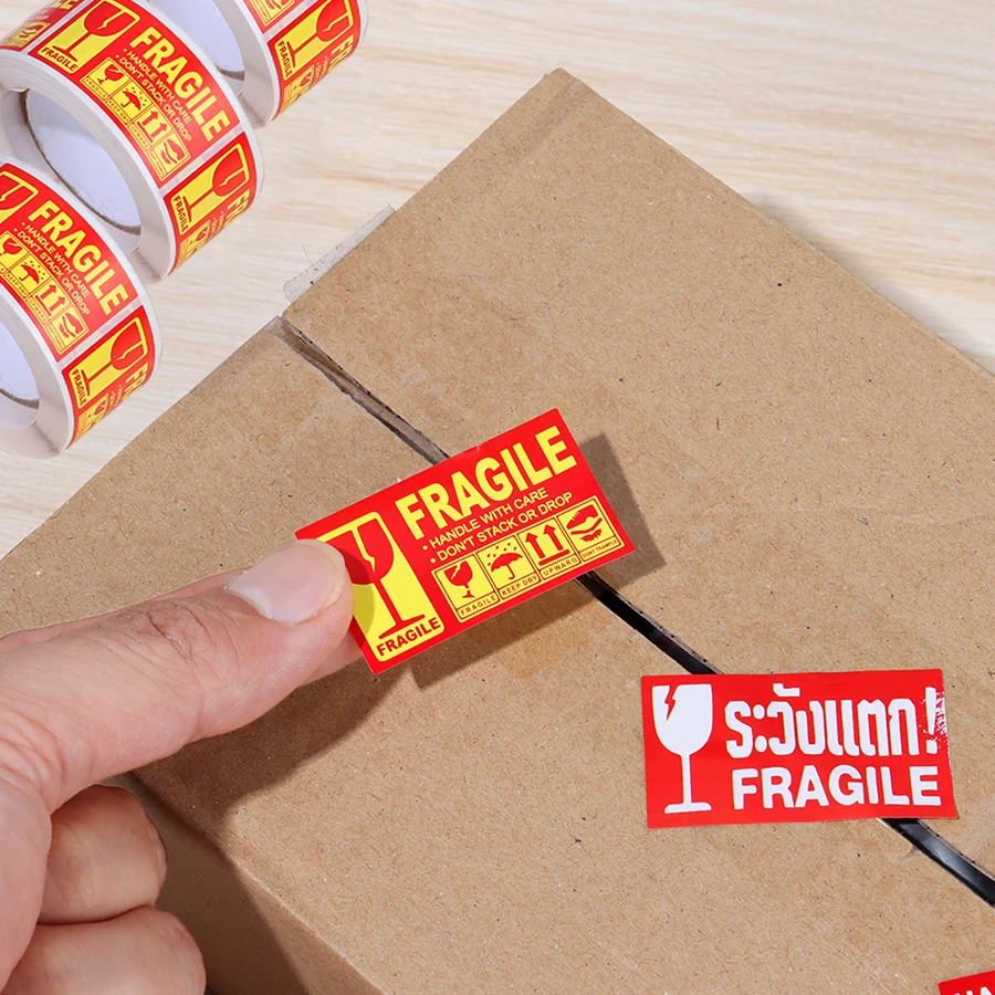 

250Pcs/roll Fragile Stickers Please Handle With Care Warning Labels For Goods Decoration Shipping Express Label 2021 New