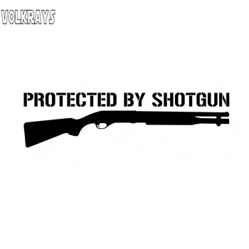 

Volkrays Personality Car Sticker Protected By Gun Accessories Reflective Waterproof Cover Scratches Vinyl Decal,13cm*14cm