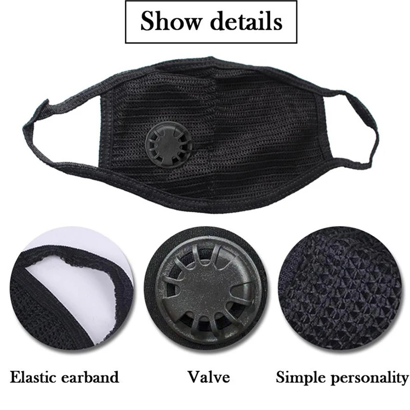 

PM2.5 Masks Unisex Breath Valve PM2.5 Mouth Mask Anti-Dust Anti Pollution Mask Activated carbon filter respirator