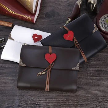

Artificial Leather Vintage Photo Albums Love Heart Lock Album 30 Sheets For Baby Birthday Gifts Home Decor Young Commemorate