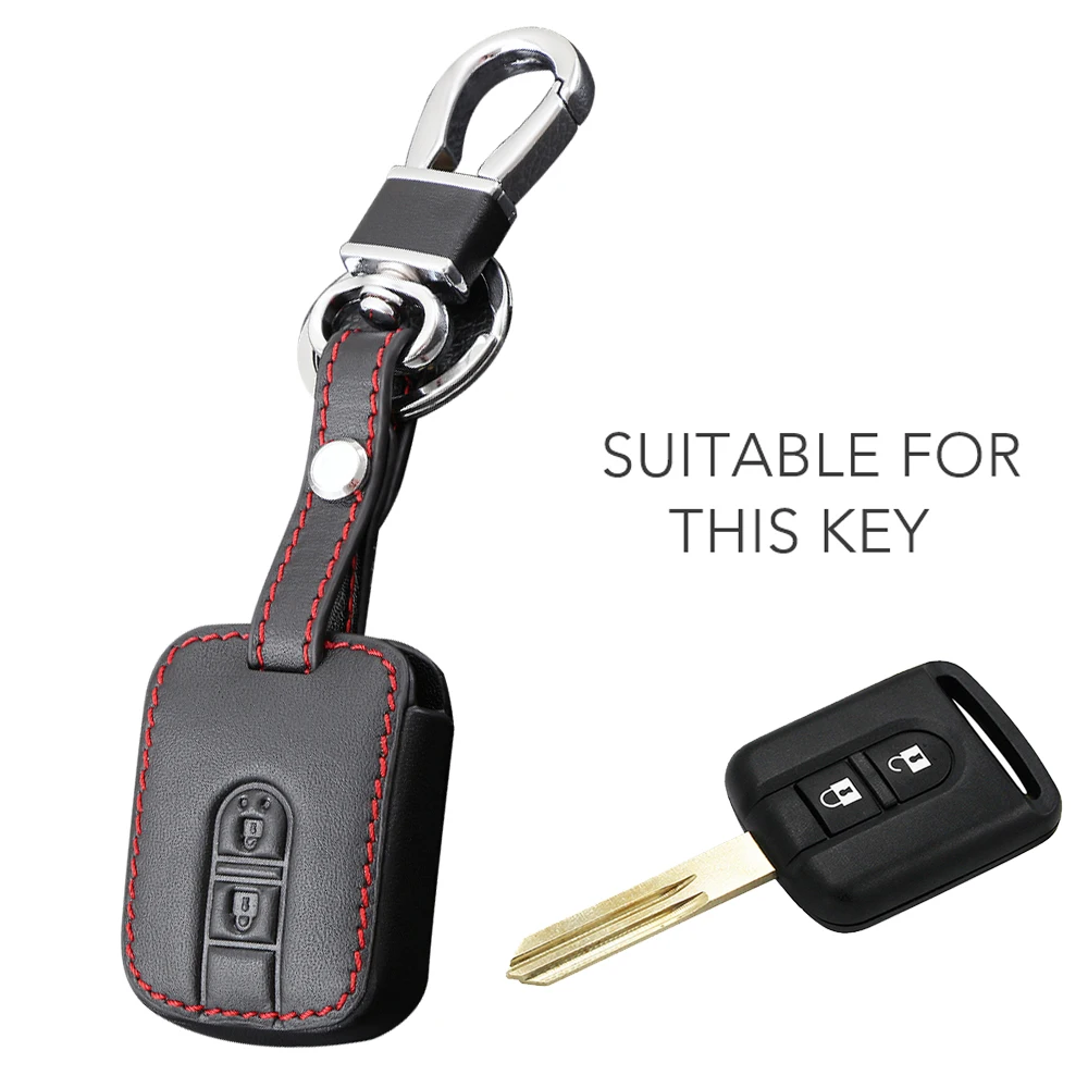 2 Buttons Car Leather Remote Control Key Cover Case For Nissan Qashqai Micra Navara Styling Accessories | Автомобили и мотоциклы