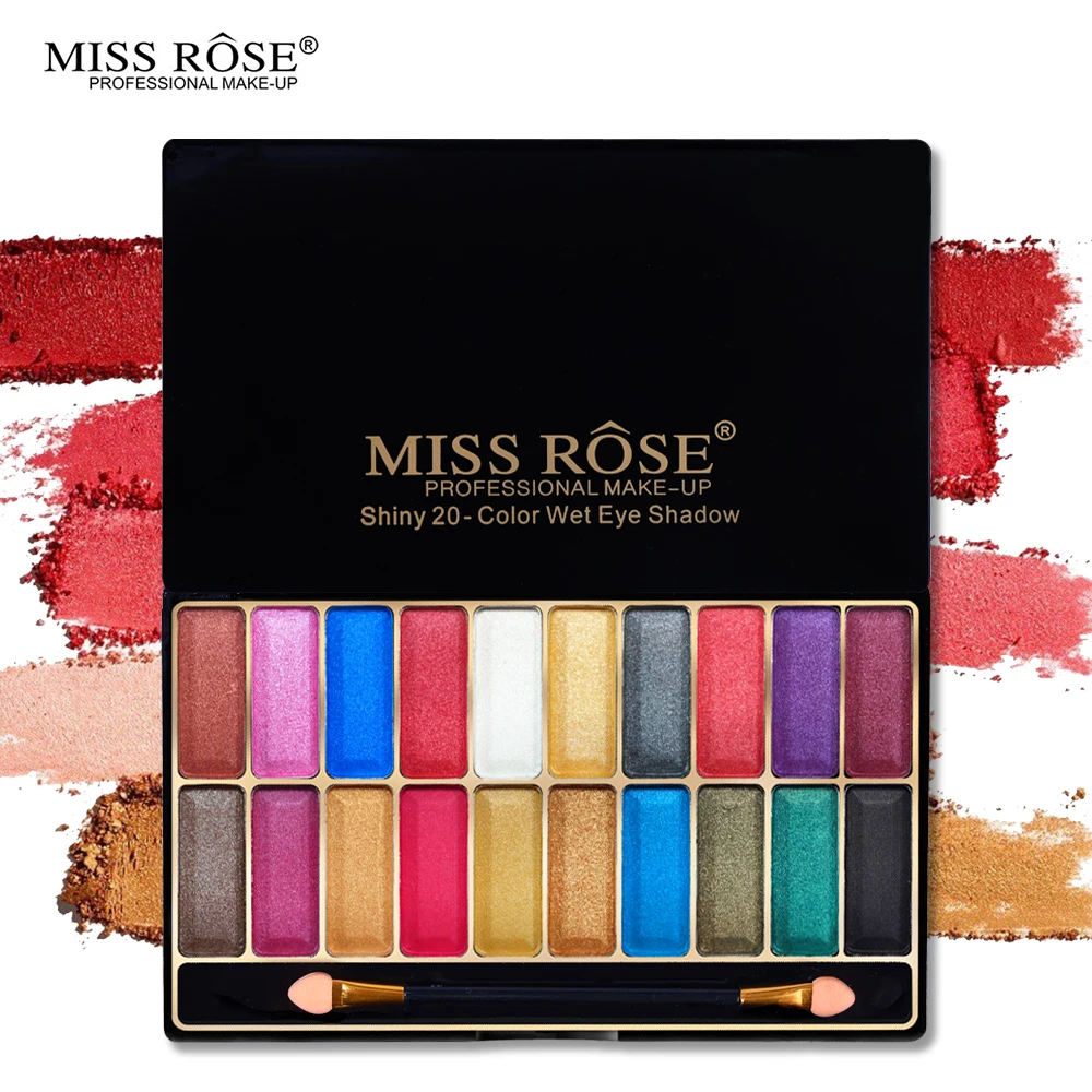 Бренд Miss Rose, 20 Цвет тени для век с блестками Палетка для макияжа Палитра мерцающие тени Красочный Макияж Палитра влажные тени для век блестящая косметика