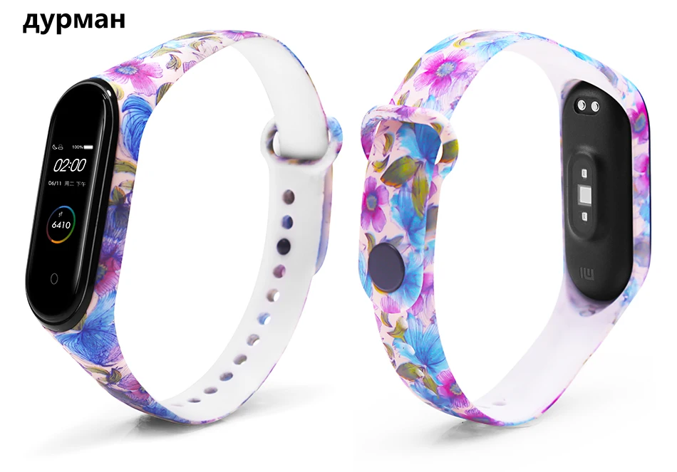 BOORUI для xiaomi mi Band 4 ремешок силиконовый с цветочным принтом mi band NFC 4 ремешок mi band 4 аксессуары для xiaomi mi band 4 band