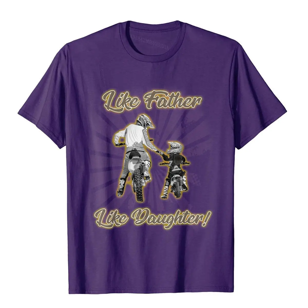 Motocross Like Father Like Daughter Dirt Bike Dad T-shirt__B9138purple