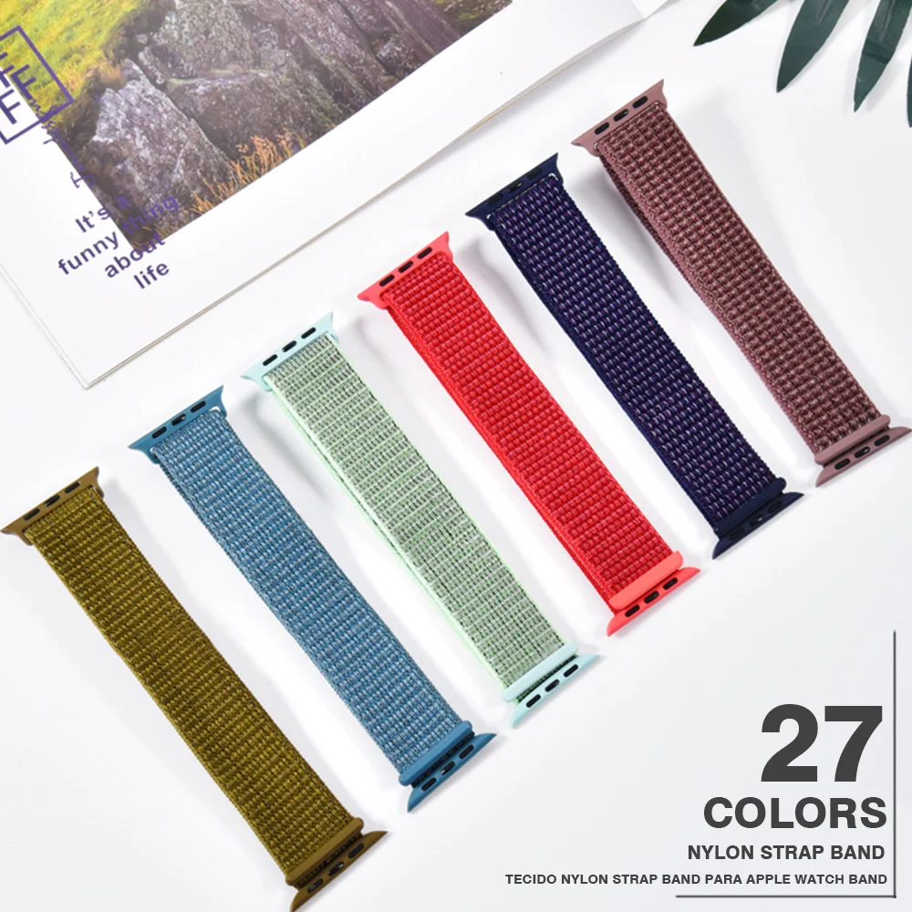 Band For Apple Watch Series 5 4 3 2 1 38MM 42MM watchband Breathable Nylon Strap Sport Loop for iwatch Bracelet 40MM 44MM
