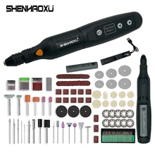 Mini amoladora inalámbrica, taladro con batería recargable extraíble, grabado LED Variable, herramienta rotativa de ajuste de 5 velocidades, grabador Dremel