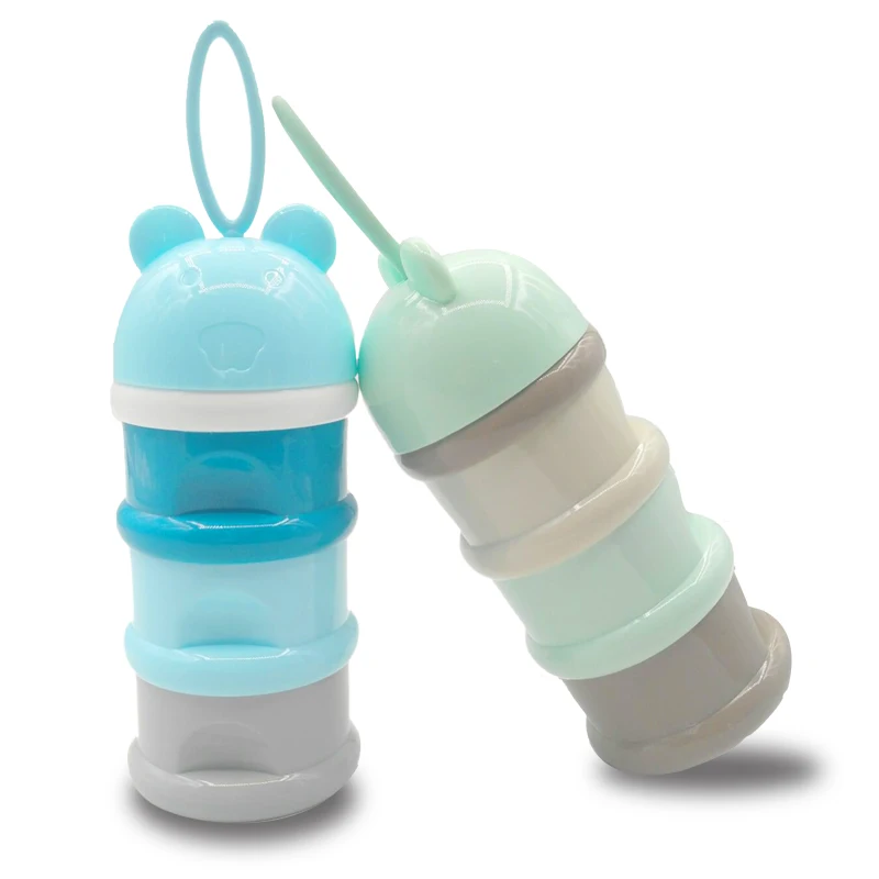 

3 layer Portable Baby Food Storage Box Essential Cereal Cartoon Milk Powder Boxes Toddle Kids Solid Baby Feeding Cups