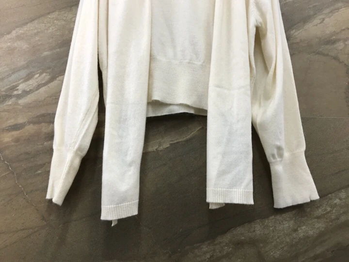 Early autumn new women irregular stitching shawl decoration long-sleeved cashmere jacket knitted shirt 1006