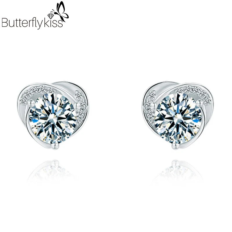 BK 0.5ct серьги с муассанитом из чистого золота 585 бриллиант Муассанит