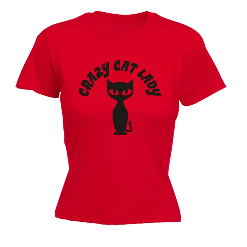 Футболка для мужчин и женщин Crazy Cat милая футболка домашних животных забавный
