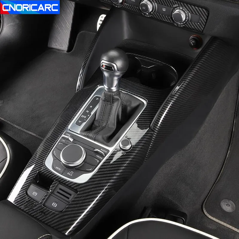 Carbon Fiber Style Center Console Gear Shift Panel Decoration Cover