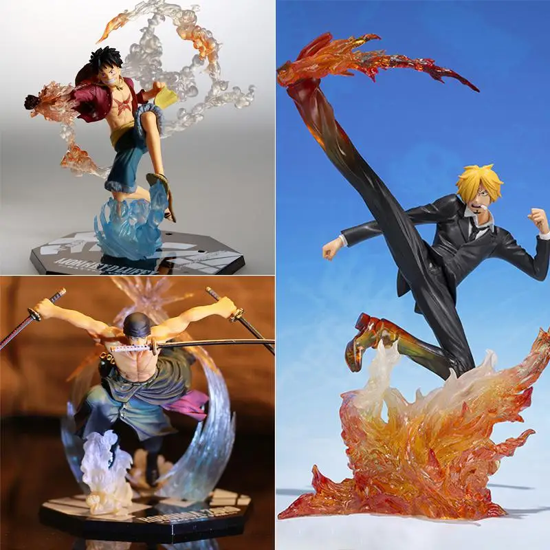 Цельная фигурка аниме Ronoa Зоро Луффи Sanji с тремя ножами и вырезами Ver. Экшн из ПВХ