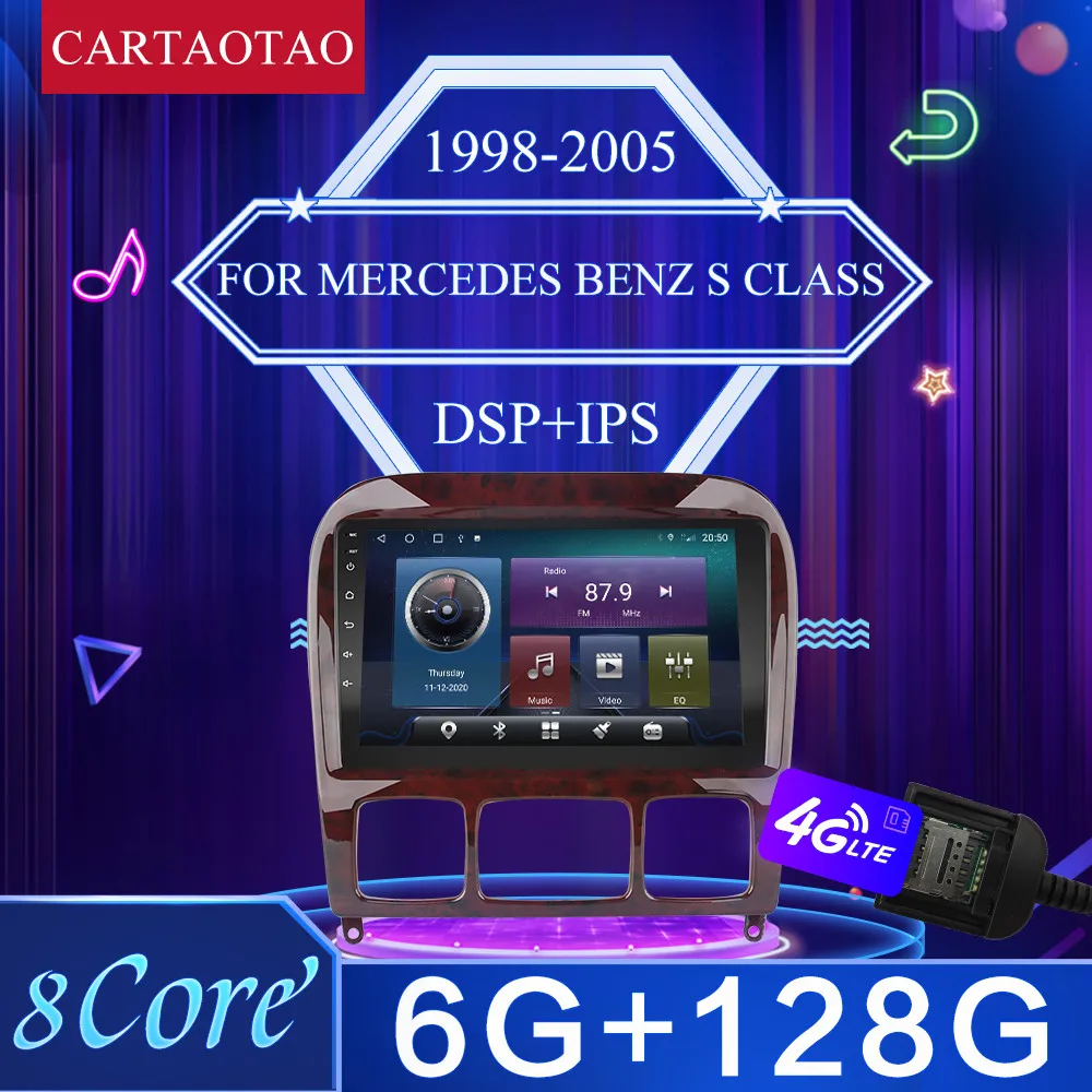 Автомагнитола на Android 10 мультимедийный плеер для Mercedes Benz S Class W220 S280 S320 S350 S400 S430 S500
