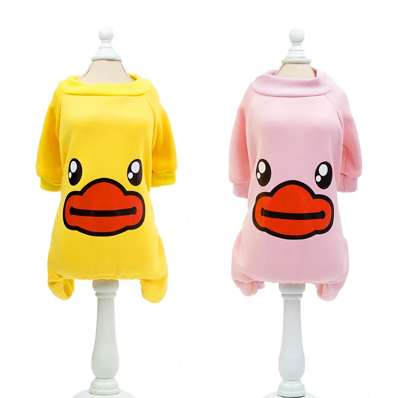 Free Shipping Pet Dog Products Little Duck Animal Pattern Thickness Breathable Jumpsuit Rompers Cloth Goods