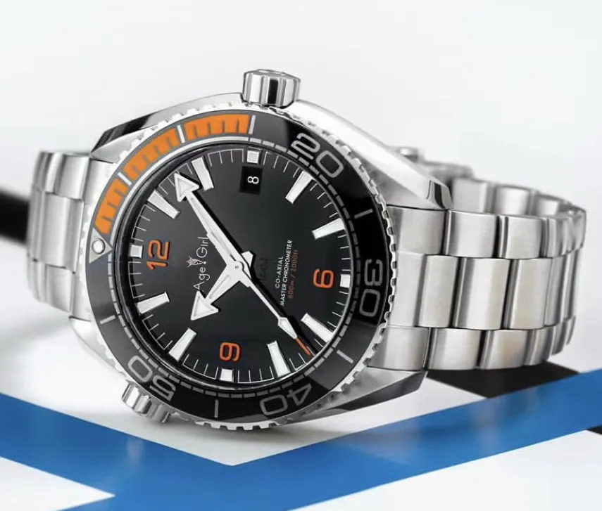 

Famous Brand New Men Automatic Mechanical Orange Black Ceramic Bezel Blue Red Stainless Steel James Bond 007 Sapphire Watch AAA+