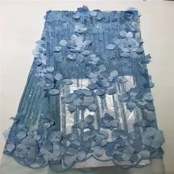 

2019 High Quality Africa Net Lace Fabric, Multicolor Sequins With French Tulle Mesh Fabric, Shining Sequins Fabric For Party Dre