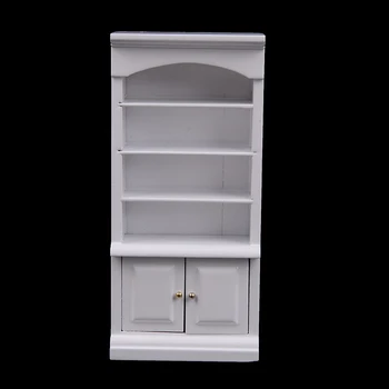 

1Pc Wooden Furniture Modern White Doll House Wooden Living Room Book Cabinet bookshelf Cabinet Wardrobe 1:12 Dollhouse
