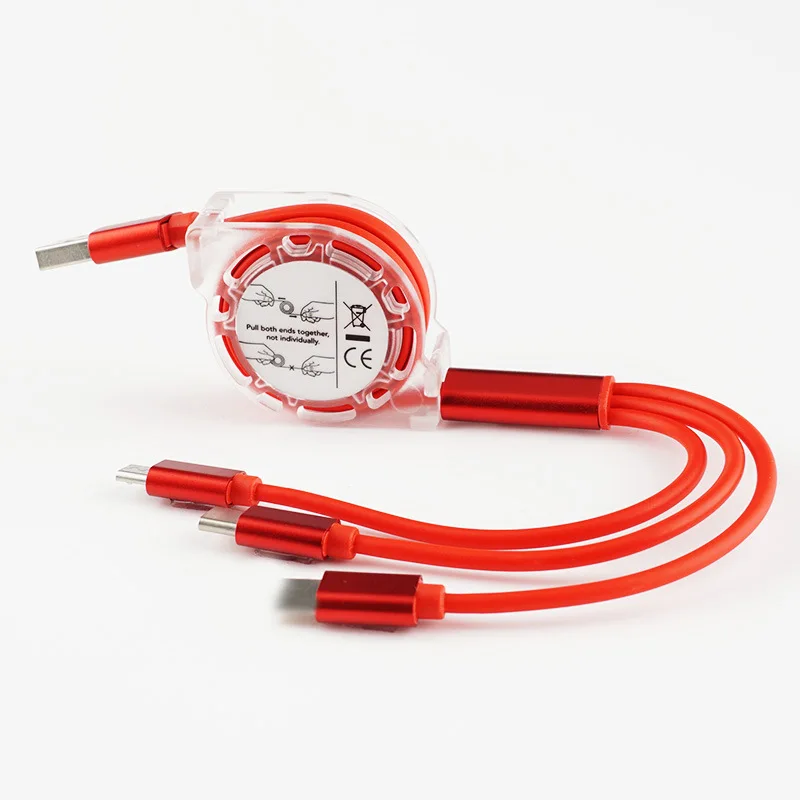 3 в 1 Usb 1 м кабель type C кабель Быстрая зарядка для Iphone Xs samsung Note 9 Xiaomi Redmi Note 5 Выдвижной зарядное устройство для Android шнур