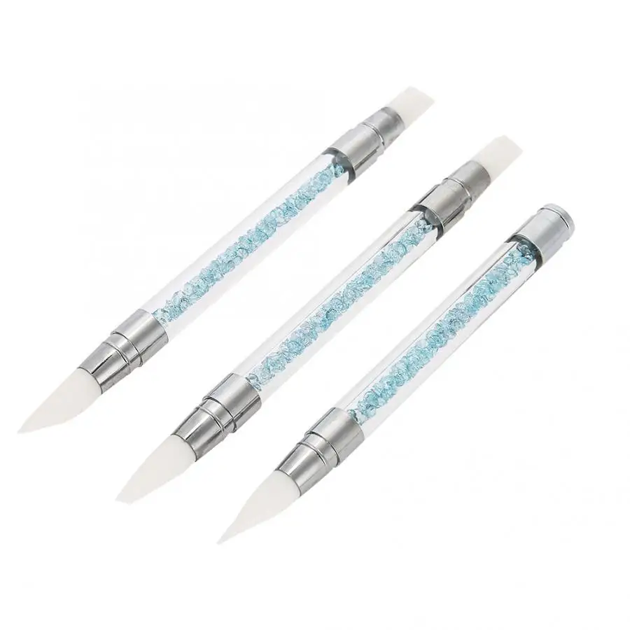 Nails Accessoires Nail Art Pen 3Pcs Professional Dual-head Silicone UV Gel Nail Art Painting Sculpture Pen Tool Set Nail Pen