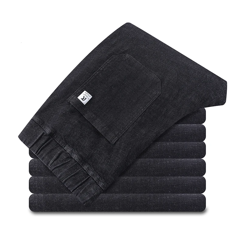 

8xl 6xl New Men's Casual Jeans High Elastic Cotton Straight Trousers New Plus Size Fashion Male Jeans Big Size