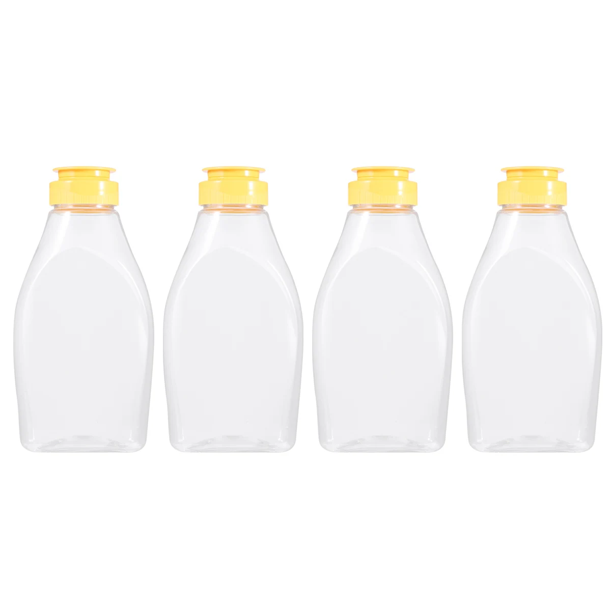 4pcs Transparent Plastic Honey Bottle Food Packaging Jar With Lid Jam Container for Home 500g Capacity |