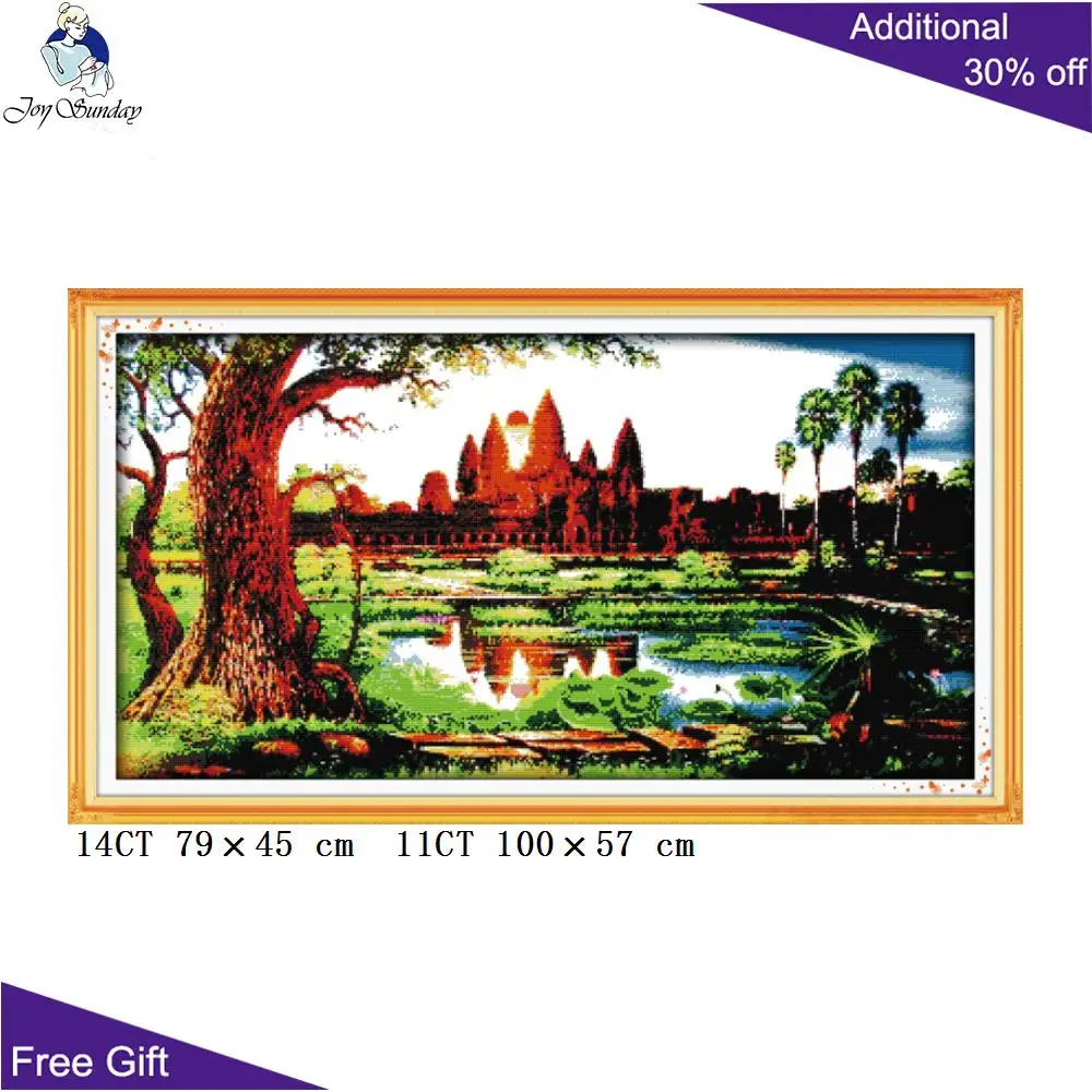 Your Gift Angkor Wat Sunrise Needlepoints F450 Counted and Stamped Home Decor Embroidery Cross Stitch Kits |