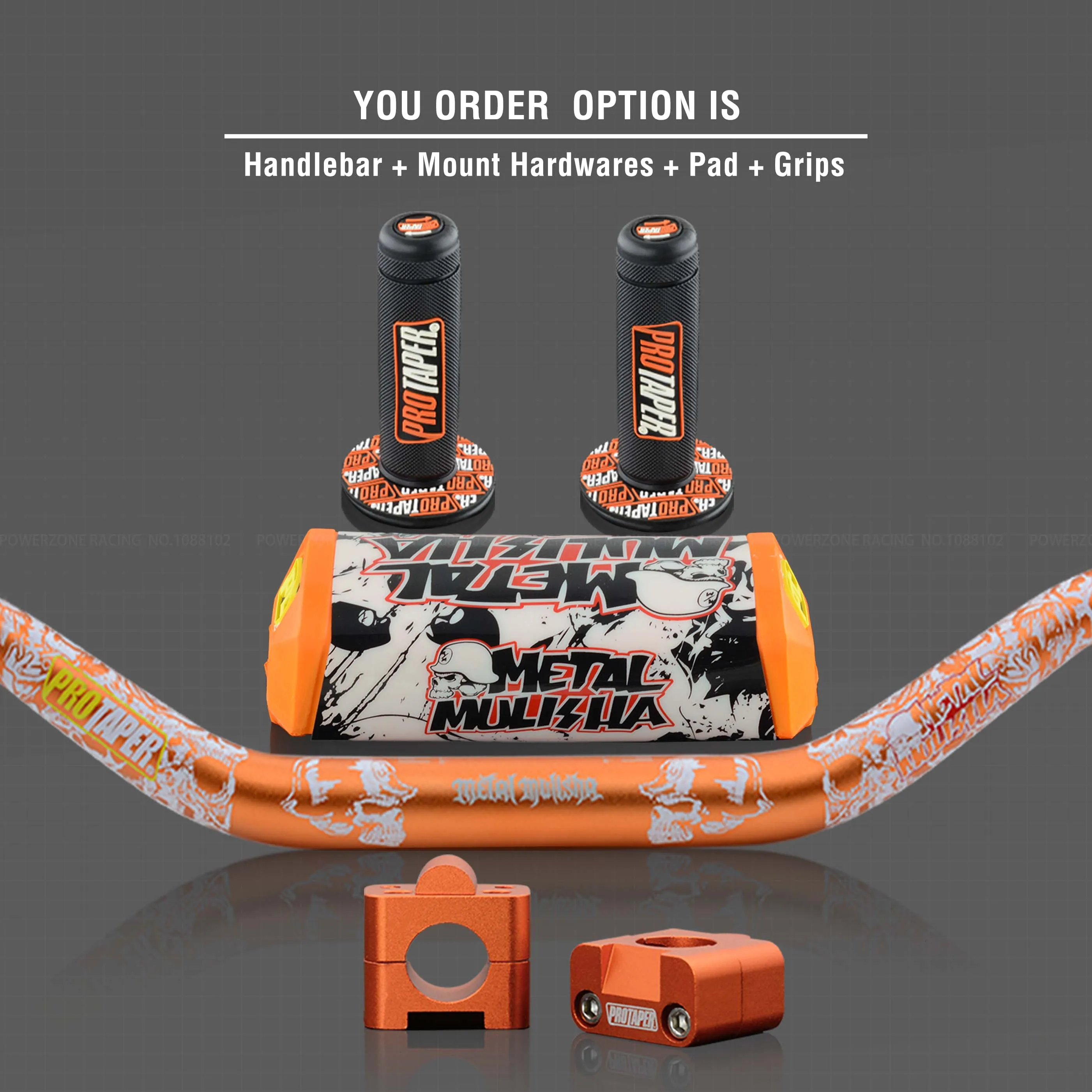 Orange Full Kit Руль для Pro Taper Pack Bar 1-1/" Классическая дверная ручка барные Колодки Ручки Pit Pro Racing Dirt Pit Bike мотоцикл с адаптер cnc - Цвет: Orange Full Kit