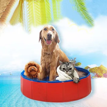 

Dog Paddling Pool Puppy Cats Swimming Bathing Tub Pet Children Kid Ball Water Ponds