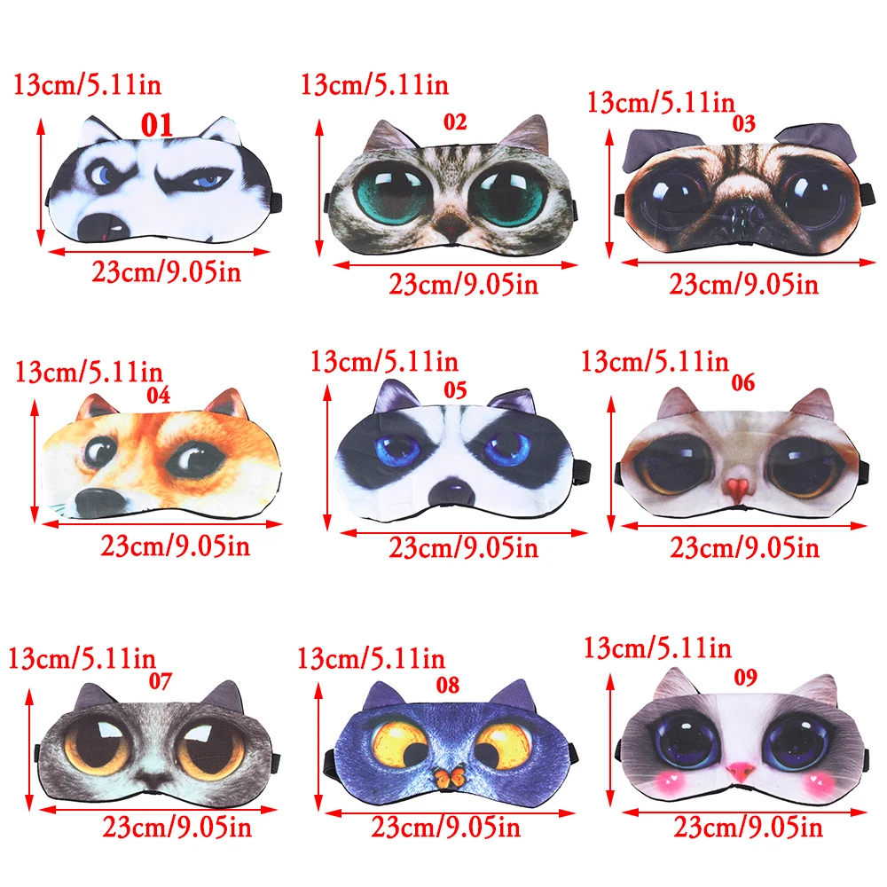 8 видов стилей 3D мультяшная маска для глаз с животными, маска для глаз, массажная маска для отдыха с завязанными глазами, повязка для сна