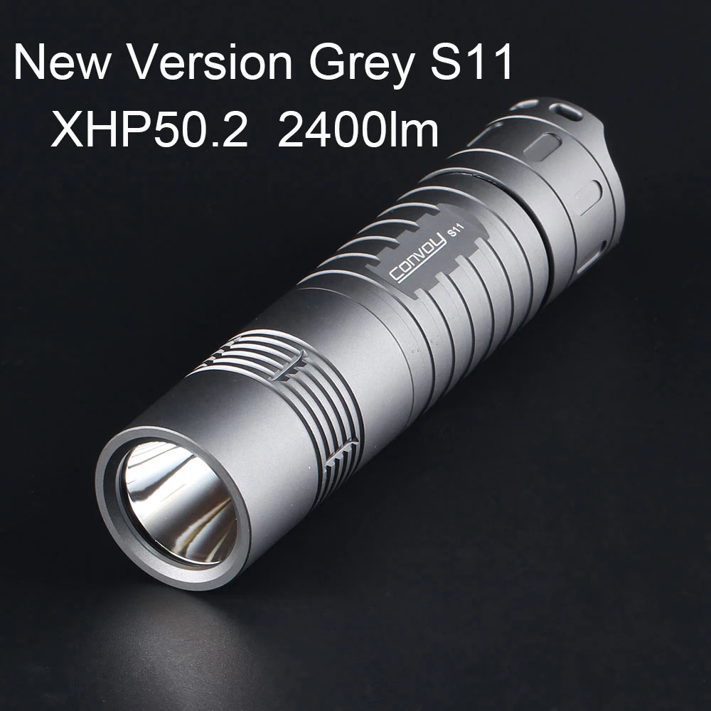 

Super Powerful LED Flashlight Convoy S11 EDC Flash Light XHP50.2 2400lm Grey Torch 18650 26650 Portable Linterna LED Lantern