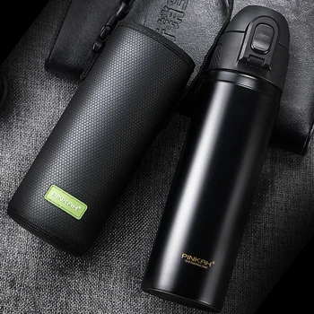 

500ML Thermos Adult Stainless Steel Vacuum Flask Straw Thermocup Water Bottle Portable With Cupset Insulation Cup