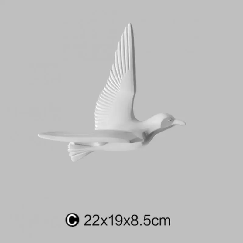 Ice Cracked Glaze Design White Simulation Seagull Crafts Home Wall Corridor Seagull Sculpture Ornaments Decorations