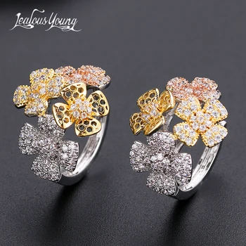

Luxury Geometric Flower Hoop Earrings for Women Accessories Full Cubic Zirconia Earrings Hoops Jewelry Gift Accessories