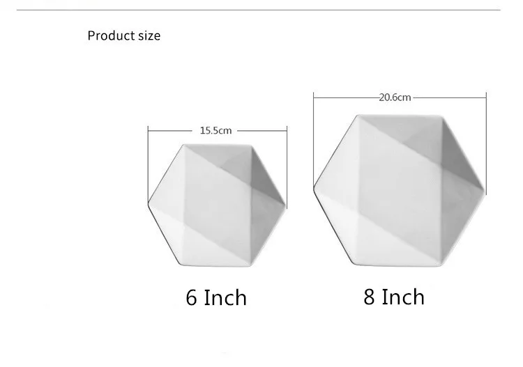 Твердые шестиугольник Керамика плиты скандинавском Матовая Глазурь Фарфоровая обеденная тарелка бытовой завтрак тарелки для закуски неглубокая тарелка поднос плодоовощ