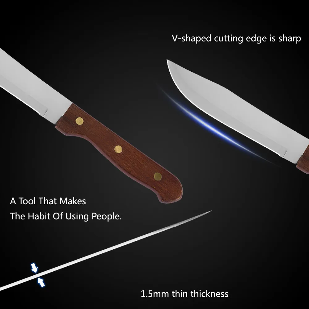 XYj " /8" дюймовый Убойный обвалочный нож топ из нержавеющей стали нож шеф-повара Полный Тан деревянной ручкой Кухня для приготовления убоя аксессуары