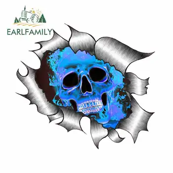 

EARLFAMILY 13cm x 11.8cm For Skull Car Stickers Car Accessories Decal Personality Creative Sticker DIY Custom Printing Decor