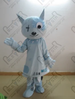 

quality blue dress cat mascot costumes cartoon monster mascot design
