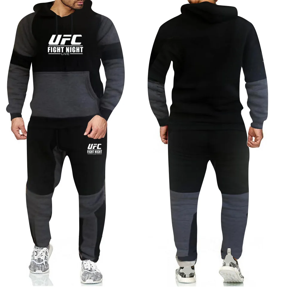 

Brand suit sportswear 2020 men's fall/winter hooded sweatshirt drawstring suit sportswear new suit two-piece casual wear