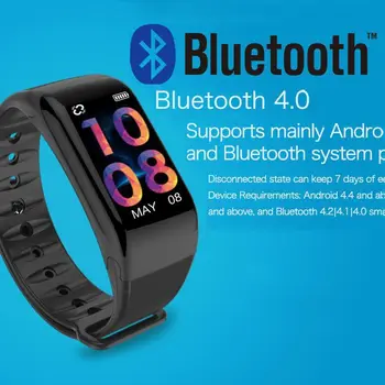 

Smart Heart Rate Bracelet Color Control Screen Bluetooth 4.0 Sports Smart Watch Dynamic and Static Heart Rate Health Tracking