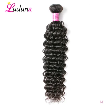 

Luduna Hair Extension Deep Wave Hair Bundles Brazilian Hair Weave Bundles Remy Human Hair Bundles 1 Pcs Human Hair Extensions