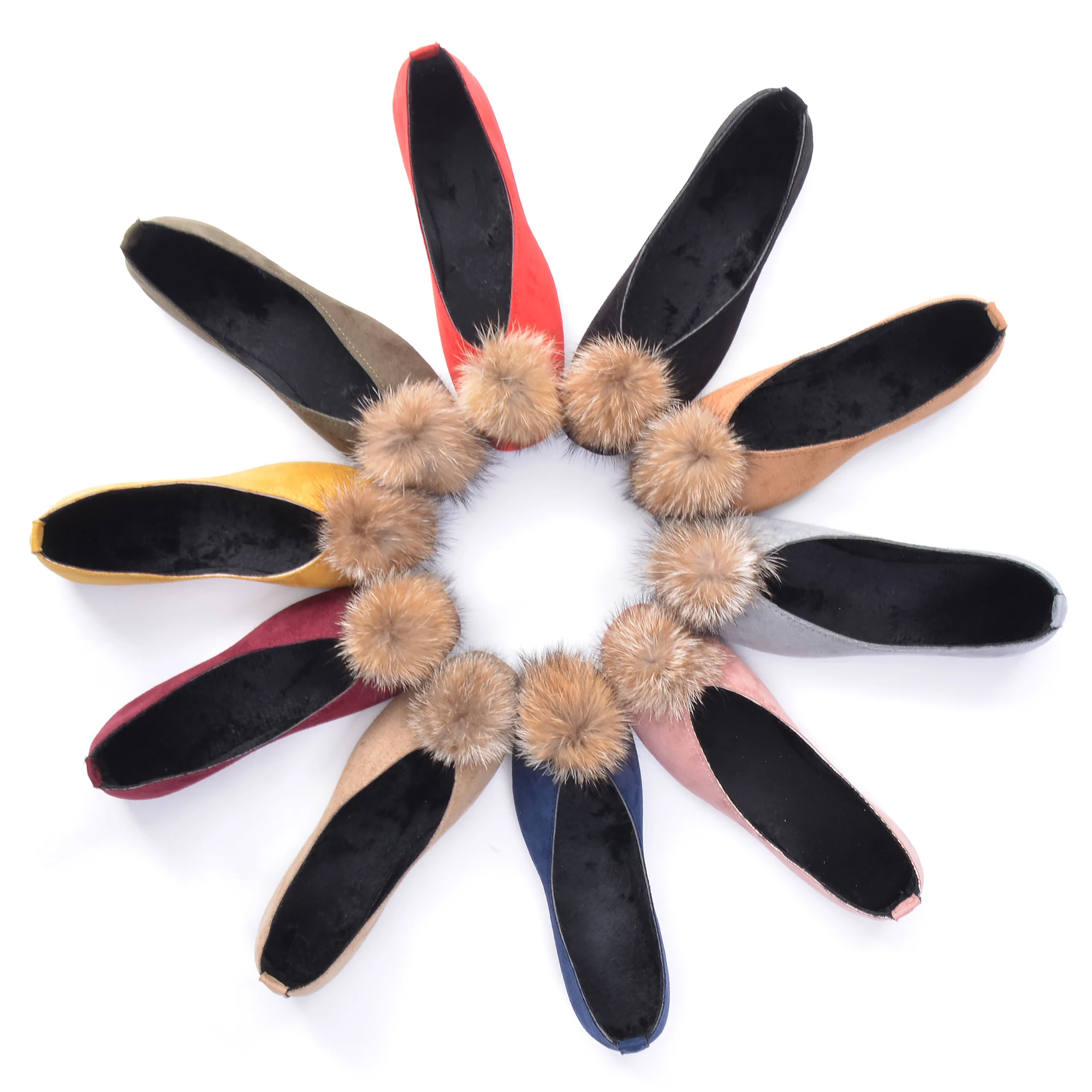

HEE GRAND Candy Solid Ballet Flats wear to work Warm plush Flat Shoes Women Autumn Driving Loafers Casual Shoes Female XWD7897