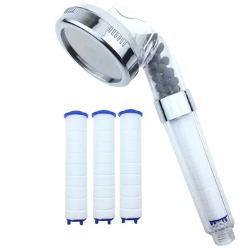 

Shower Head Filter PP Cotton Handheld Shower Nozzle Negative Ion Pressurized Plastic Showerhead Bathroom Accessories