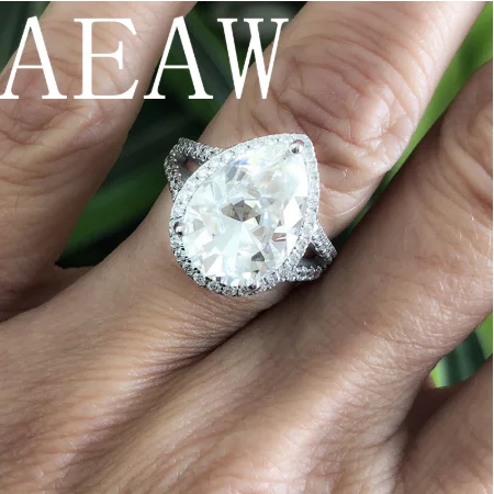 

custom order of 2 pcs band 14k white gold fit the pear cut ring, the band stones same as the pear cut side stone