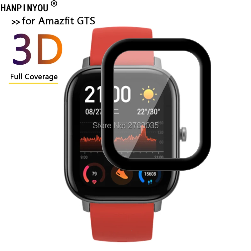 Для спортивных смарт часов Amazfit GTS полное покрытие 3D изогнутое мягкая ПЭТ пленка