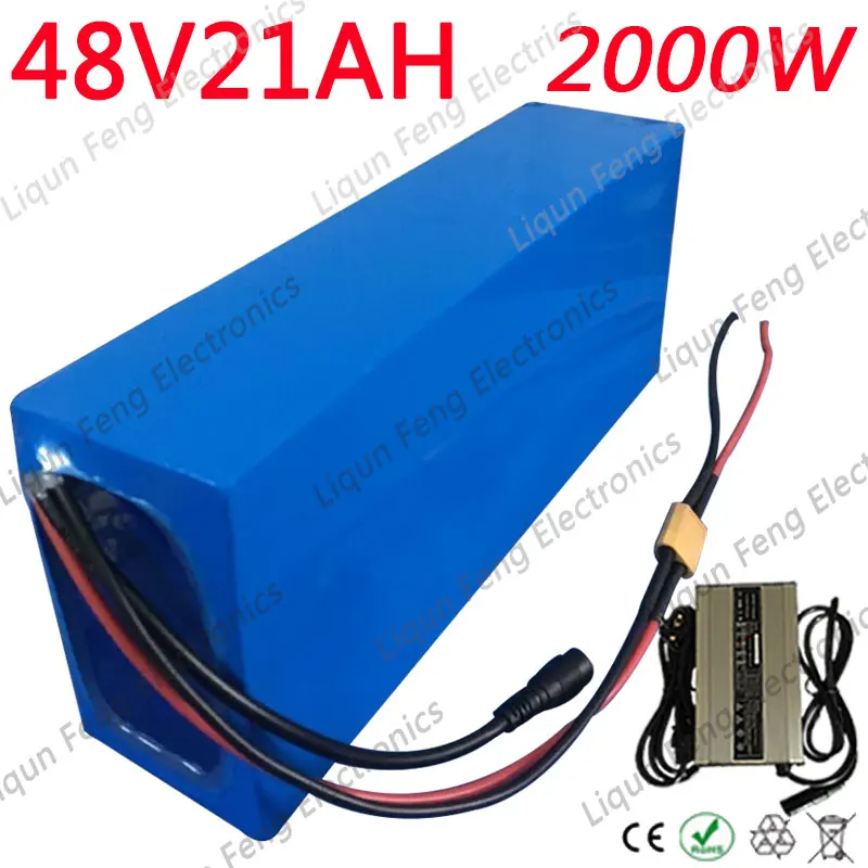 Cheap Free Shipping 48V 20AH Electric Bicycle Battery Pack 48V 20AH E-bike Lithium Battery 48V 1000W 2000W Battery with 54.6V Charger 0